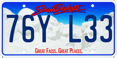 SD license plate 76YL33