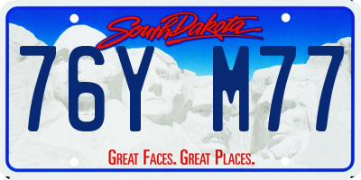 SD license plate 76YM77