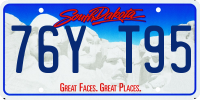 SD license plate 76YT95