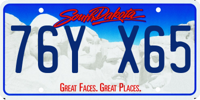 SD license plate 76YX65
