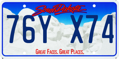 SD license plate 76YX74