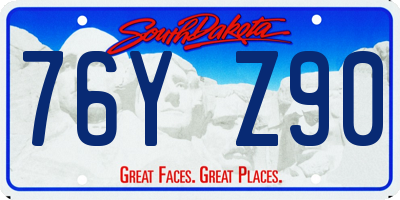SD license plate 76YZ90
