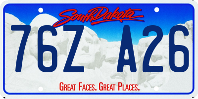 SD license plate 76ZA26