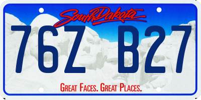 SD license plate 76ZB27