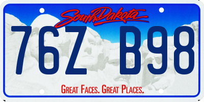 SD license plate 76ZB98