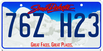 SD license plate 76ZH23