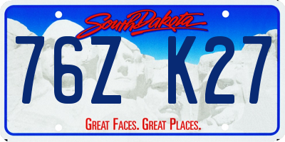 SD license plate 76ZK27