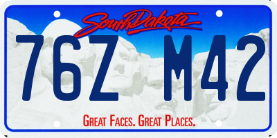 SD license plate 76ZM42