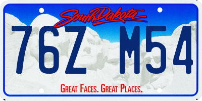 SD license plate 76ZM54