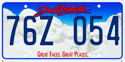 SD license plate 76ZO54
