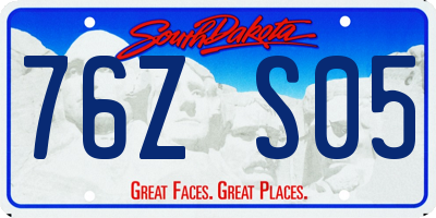 SD license plate 76ZS05