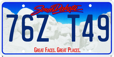 SD license plate 76ZT49