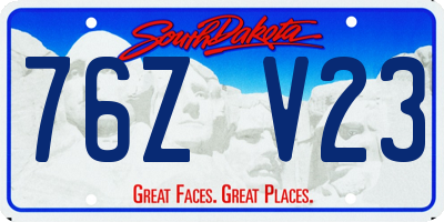 SD license plate 76ZV23