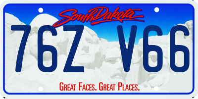 SD license plate 76ZV66