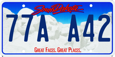 SD license plate 77AA42