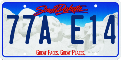SD license plate 77AE14