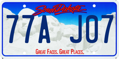 SD license plate 77AJ07