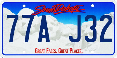 SD license plate 77AJ32