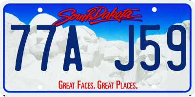 SD license plate 77AJ59