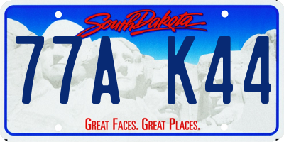 SD license plate 77AK44