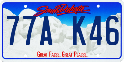 SD license plate 77AK46