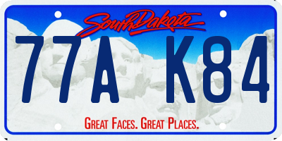SD license plate 77AK84