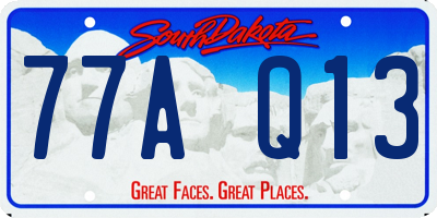 SD license plate 77AQ13