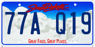 SD license plate 77AQ19