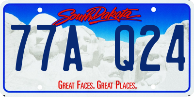 SD license plate 77AQ24