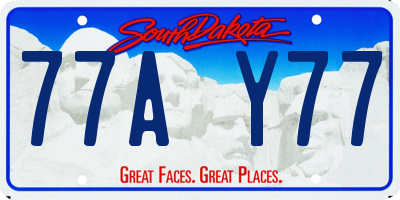 SD license plate 77AY77