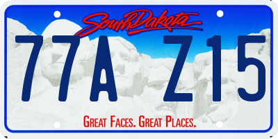 SD license plate 77AZ15