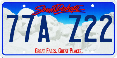 SD license plate 77AZ22