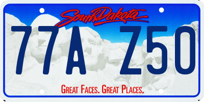 SD license plate 77AZ50