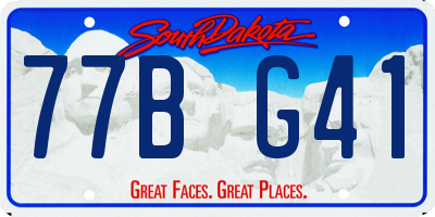 SD license plate 77BG41