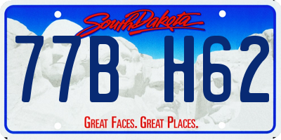 SD license plate 77BH62