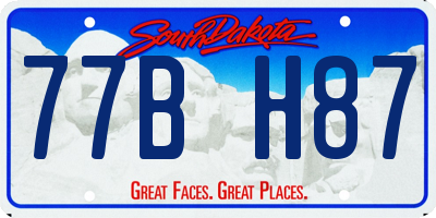 SD license plate 77BH87