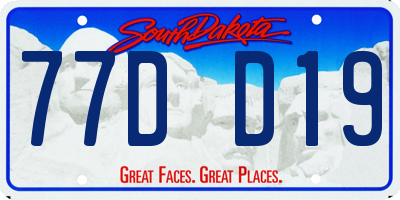 SD license plate 77DD19