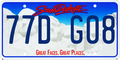 SD license plate 77DG08