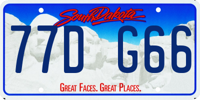 SD license plate 77DG66
