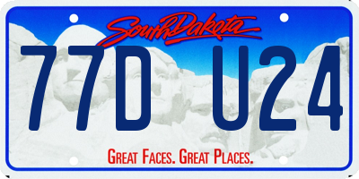 SD license plate 77DU24