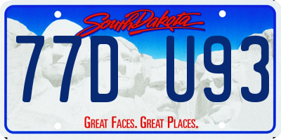 SD license plate 77DU93