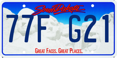 SD license plate 77FG21
