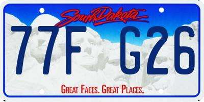 SD license plate 77FG26