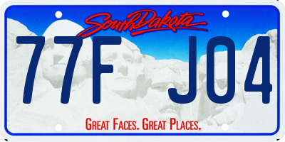 SD license plate 77FJ04