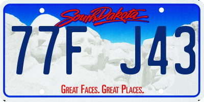 SD license plate 77FJ43