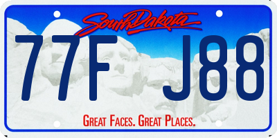 SD license plate 77FJ88