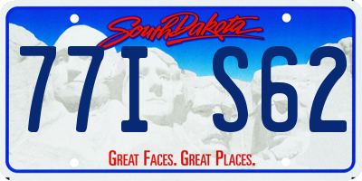 SD license plate 77IS62