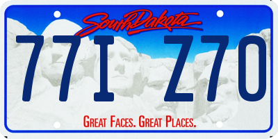 SD license plate 77IZ70