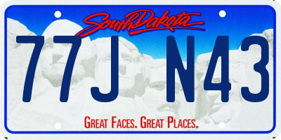 SD license plate 77JN43