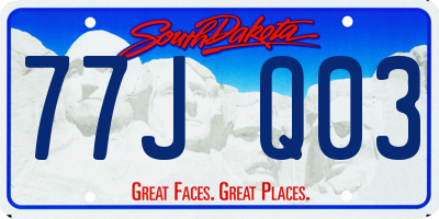 SD license plate 77JQ03